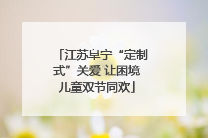 江苏阜宁“定制式”关爱 让困境儿童双节同欢