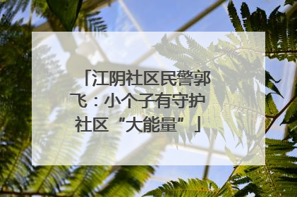 江阴社区民警郭飞：小个子有守护社区“大能量”