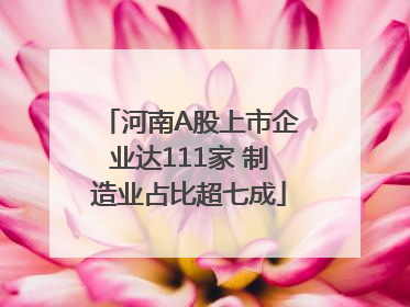 河南A股上市企业达111家 制造业占比超七成