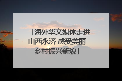 海外华文媒体走进山西永济 感受美丽乡村振兴新貌