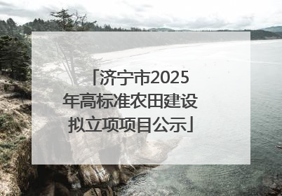 济宁市2025年高标准农田建设拟立项项目公示