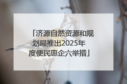 济源自然资源和规划局推出2025年度便民惠企六举措