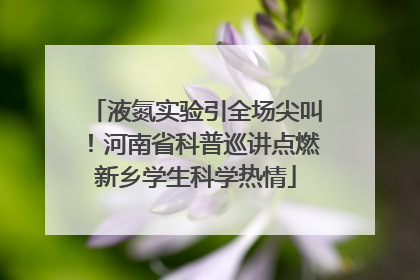 液氮实验引全场尖叫！河南省科普巡讲点燃新乡学生科学热情