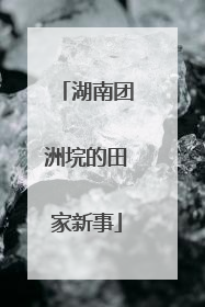 湖南团洲垸的田家新事