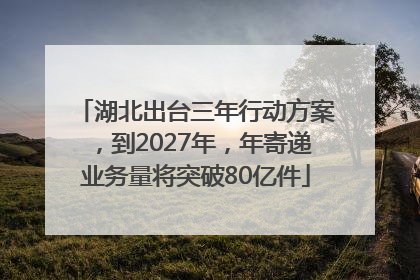 湖北出台三年行动方案，到2027年，年寄递业务量将突破80亿件