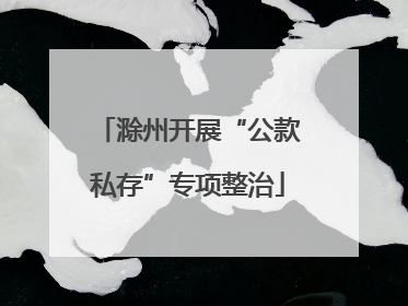 滁州开展“公款私存”专项整治