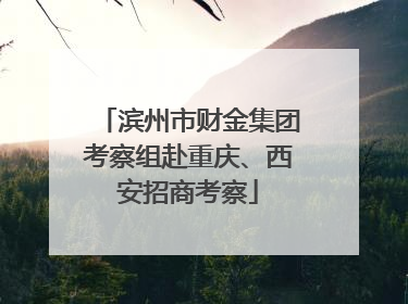 滨州市财金集团考察组赴重庆、西安招商考察