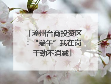 漳州台商投资区：“端午”我在岗 干劲不消减