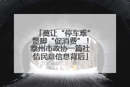 莫让“停车难”蹩脚“促消费”！泰州市政协一篇社情民意信息背后