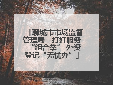 聊城市市场监督管理局：打好服务“组合拳” 外资登记“无忧办”