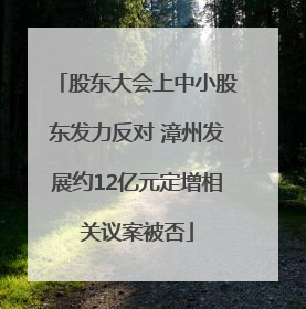 股东大会上中小股东发力反对 漳州发展约12亿元定增相关议案被否