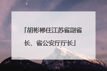 胡彬郴任江苏省副省长、省公安厅厅长