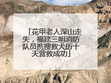 花甲老人深山走失，福建三明消防队员携搜救犬历十天营救成功