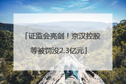 证监会亮剑！京汉控股等被罚没2.3亿元