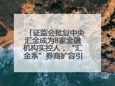 证监会批复中央汇金成为8家金融机构实控人，“汇金系”券商扩容引合并遐想