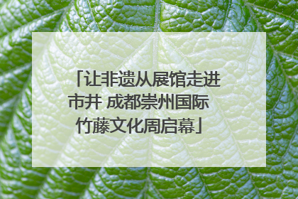 让非遗从展馆走进市井 成都崇州国际竹藤文化周启幕