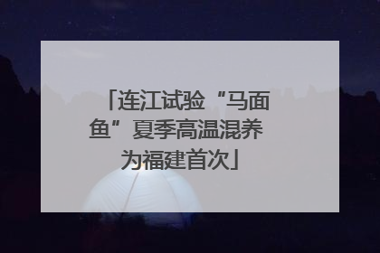 连江试验“马面鱼”夏季高温混养 为福建首次