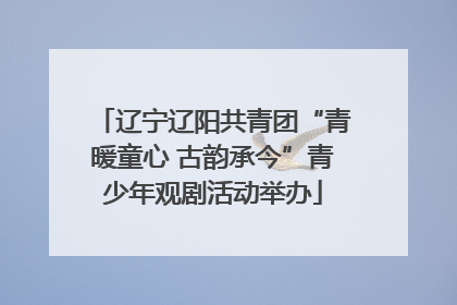 辽宁辽阳共青团“青暖童心 古韵承今”青少年观剧活动举办
