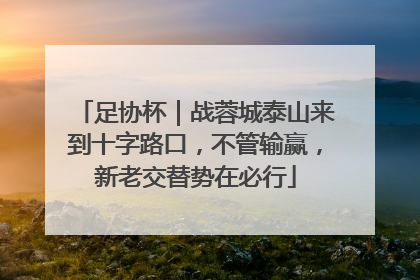 足协杯｜战蓉城泰山来到十字路口，不管输赢，新老交替势在必行