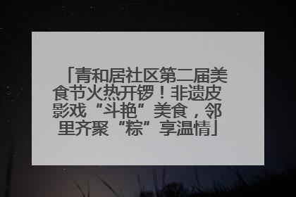 青和居社区第二届美食节火热开锣！非遗皮影戏“斗艳”美食，邻里齐聚“粽”享温情