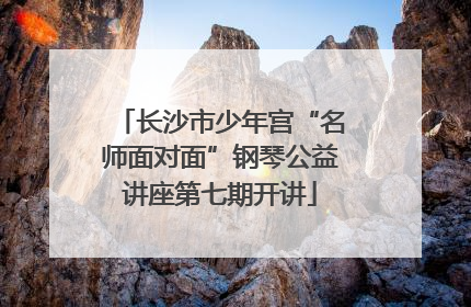 长沙市少年宫“名师面对面”钢琴公益讲座第七期开讲