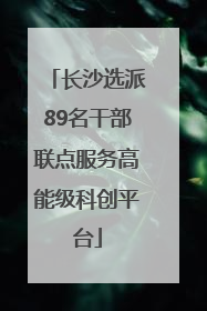长沙选派89名干部联点服务高能级科创平台