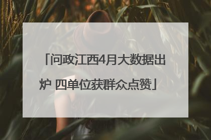 问政江西4月大数据出炉 四单位获群众点赞