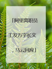 阿里离职员工发万字长文，马云回应