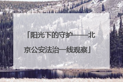 阳光下的守护——北京公安法治一线观察