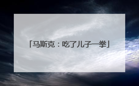 马斯克：吃了儿子一拳