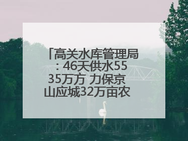 高关水库管理局：46天供水5535万方 力保京山应城32万亩农田“解渴”