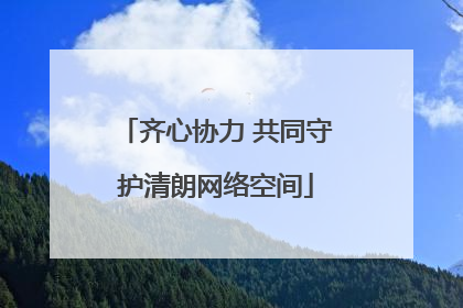 齐心协力 共同守护清朗网络空间