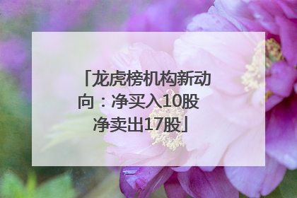 龙虎榜机构新动向：净买入10股 净卖出17股