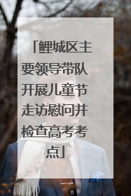 鲤城区主要领导带队开展儿童节走访慰问并检查高考考点