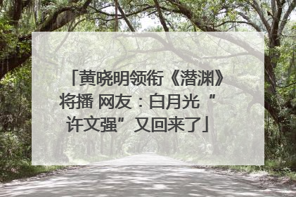 黄晓明领衔《潜渊》将播 网友：白月光“许文强”又回来了