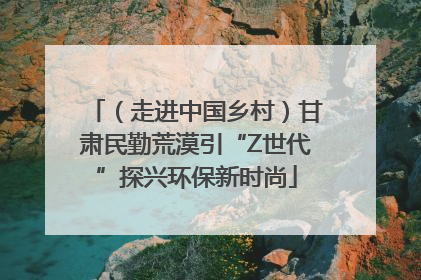 （走进中国乡村）甘肃民勤荒漠引“Z世代”探兴环保新时尚