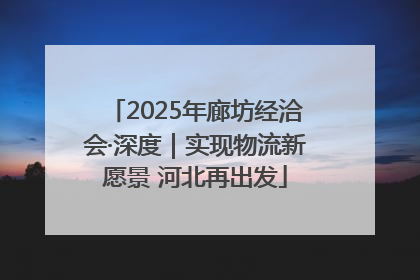 2025年廊坊经洽会·深度｜实现物流新愿景 河北再出发