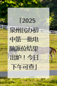 2025泉州民办初中第一批电脑派位结果出炉！今日下午可查