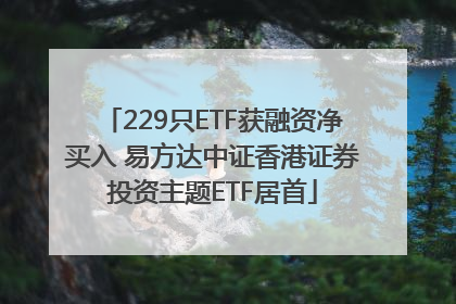 229只ETF获融资净买入 易方达中证香港证券投资主题ETF居首