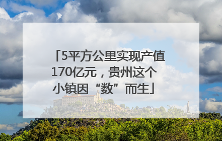 5平方公里实现产值170亿元，贵州这个小镇因“数”而生