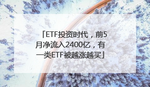 ETF投资时代，前5月净流入2400亿，有一类ETF被越涨越买